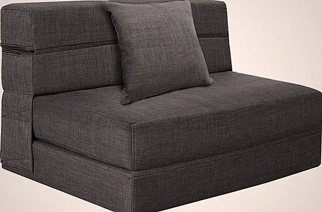 Convertible Twin Sofa Bed with Pillow - Memory Foam Futon, Dark Gray