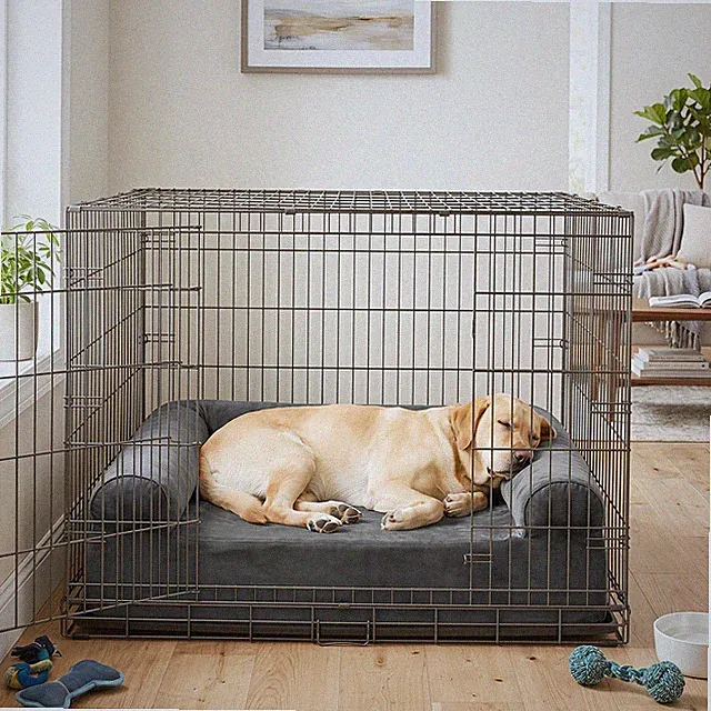 Cooling Gel Memory Foam Dog Bed w/Bolsters, Washable Cover and Non-slip Bottom