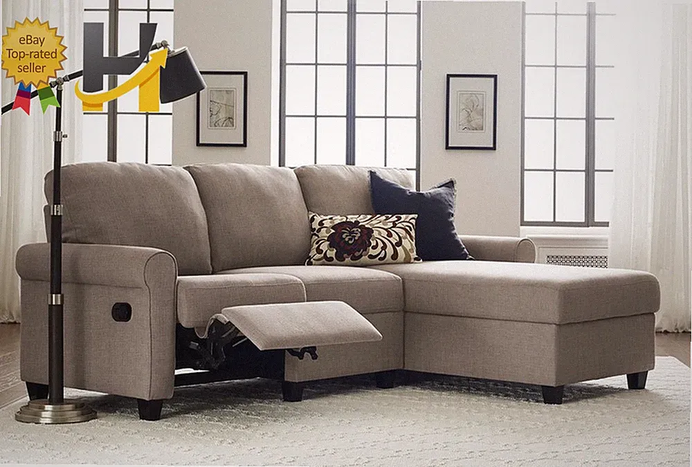 Copenhagen Reclining Sectional with Right Storage Chaise - Beige