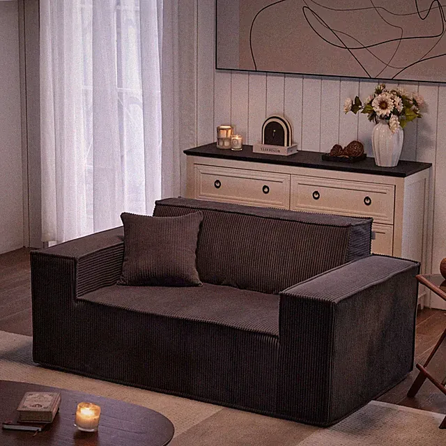 Corduroy Cloud Couch with Pillow, Premium Memory Foam, No Assembly Required,...