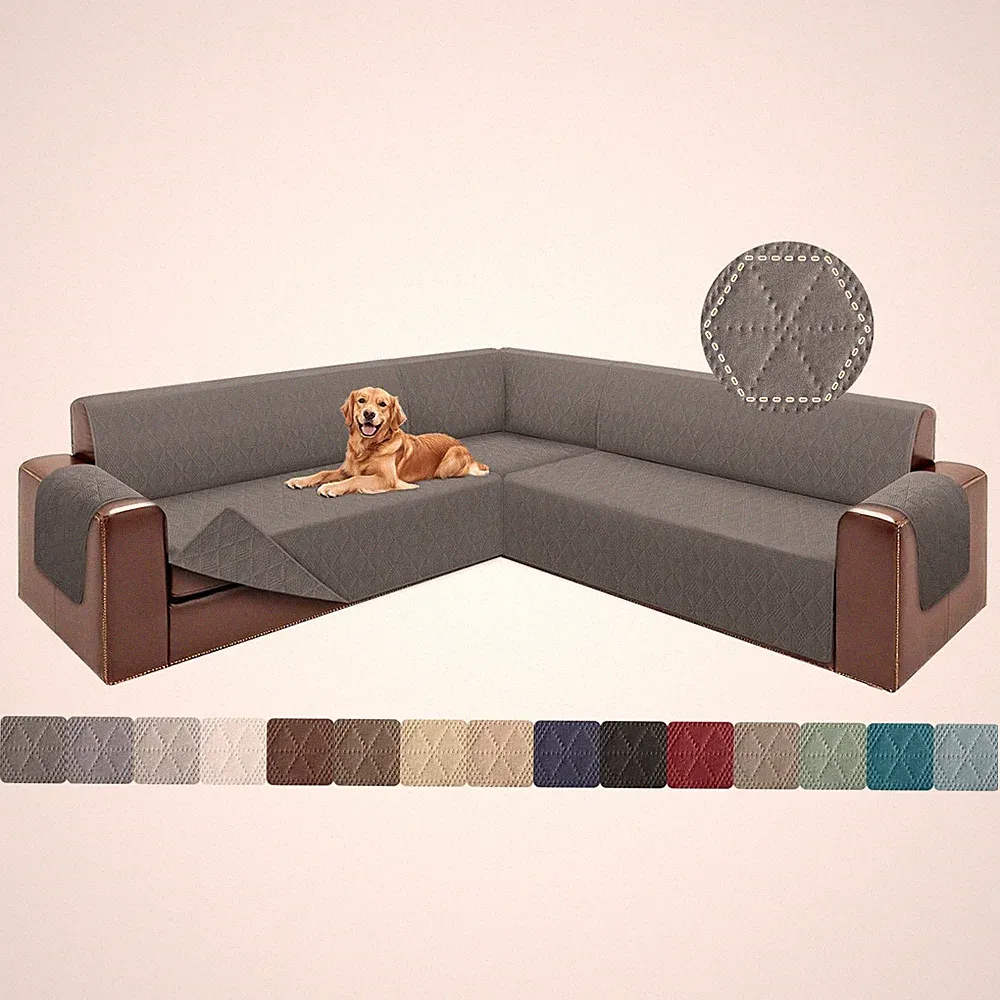 Corner Sectional Couch Covers L Shape Sofa Covers Washable Reversible Couch C...