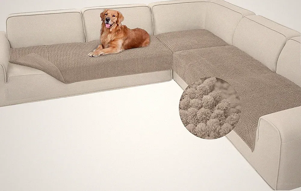 Corner Sectional Couch Covers Plush Chenille L Shape Sofa Cover Thick Soft Sofa