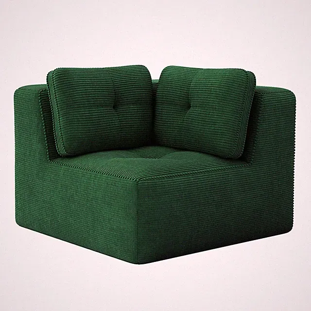 Corner sofa Corduroy -green