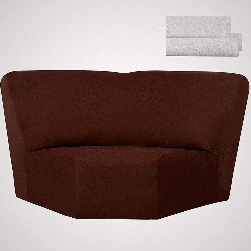 Corner Sofa Cover Sectional Corner Couch Covers, Brown, Milk Silk