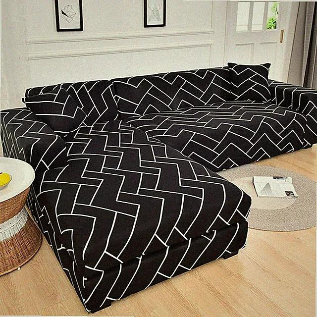 Corner Sofa Covers For Living Room Elastic L Shaped Plaid Couch 1 2 3 4 Seater