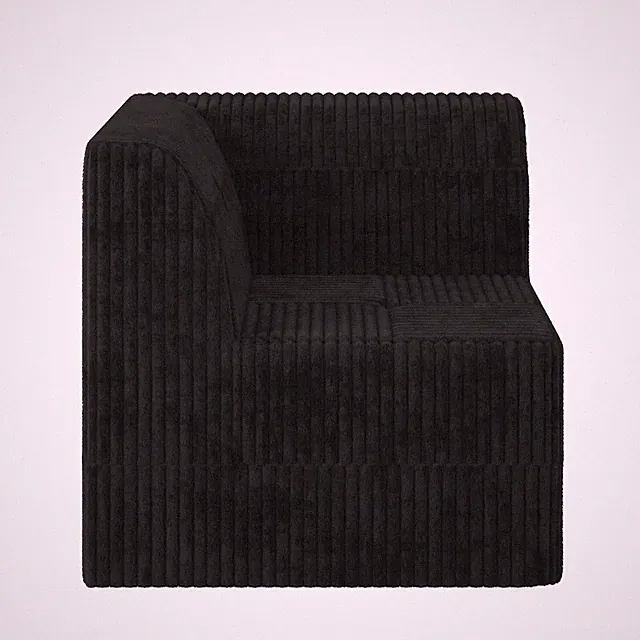 Corner Sofa Only, Compressed Sectional Corner Module, Modern Minimalist Corduroy
