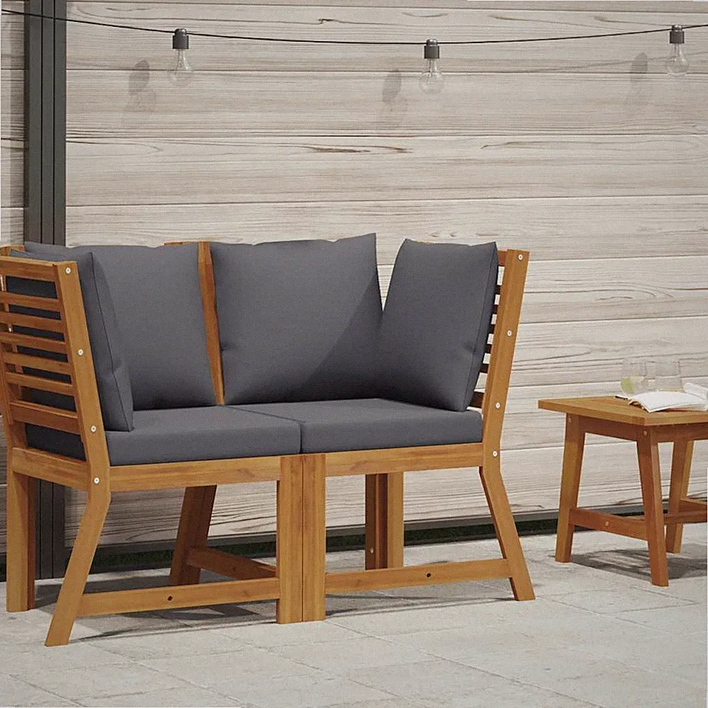 Corner Sofa Sectional Sofa with Cushions Furniture Set Solid Acacia Wood vidaXL