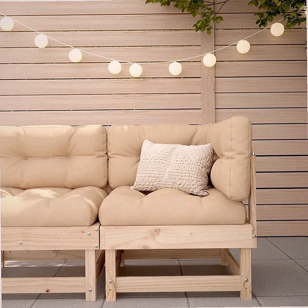 Corner Sofa with Cushions Solid Wood Pine