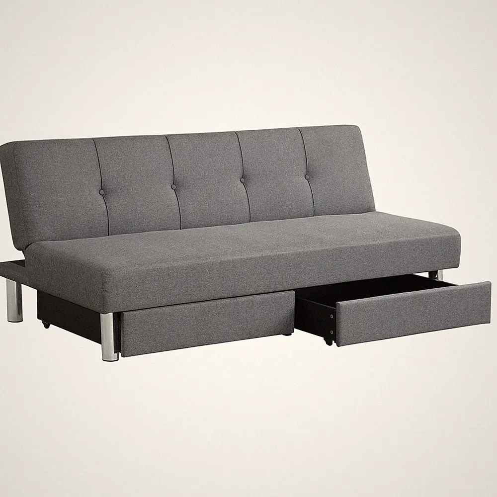 Costway 3-Seat Adjustable Sofa Bed Long Sofa with 2 Drawer with 3 Adjustable