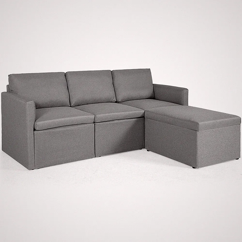 Costway Convertible Sectional Sofa L-Shaped Couch w/Reversible Chaise Dark Grey