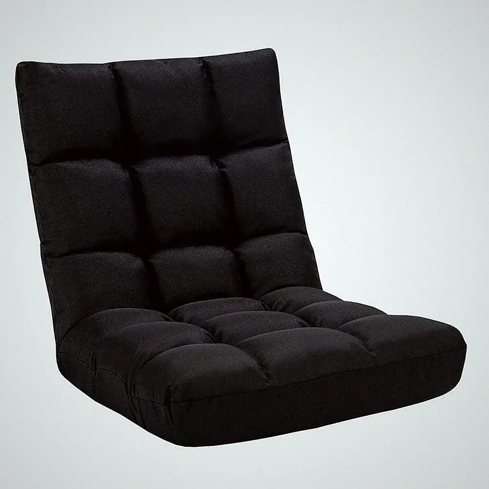 Costway Sofa Bed Black Cotton Linen Fabric 14-Position Adjustment 42" L x 21" W