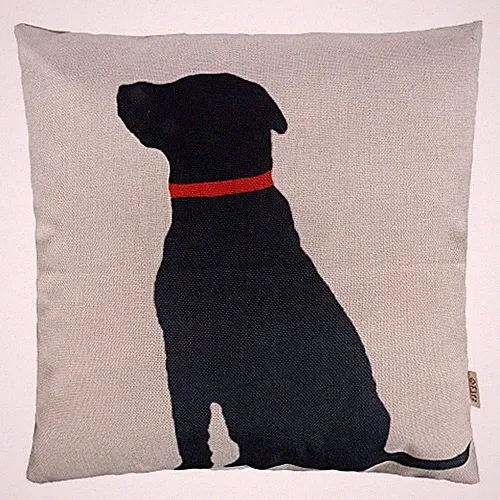 Cotton Linen Home Decorative Throw Pillow Case Cushion Cover for Sofa Couch Dog