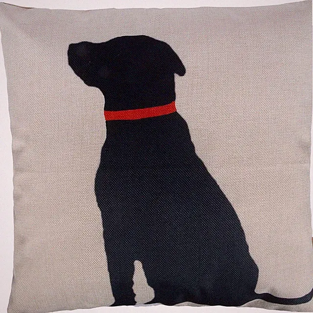 Cotton Linen Home Decorative Throw Pillow Case Cushion Cover for Sofa Dog