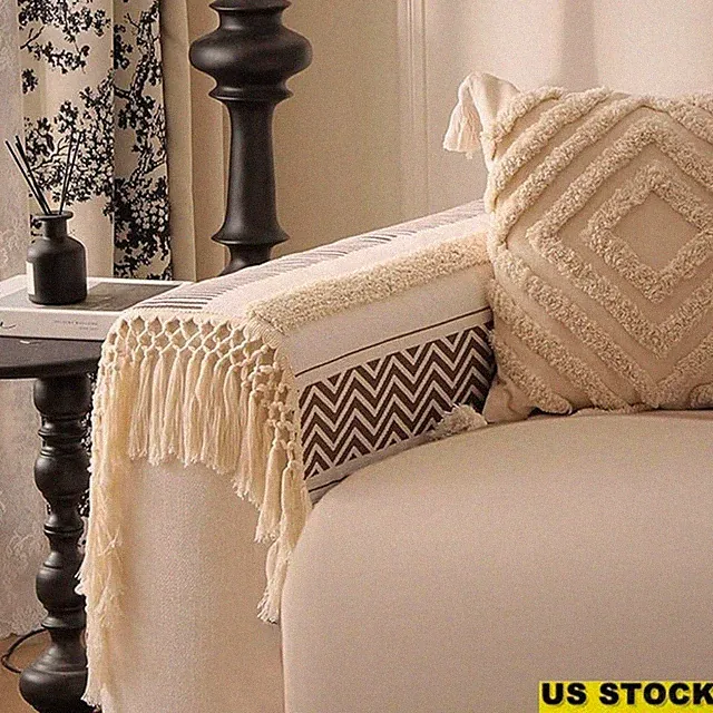 Cotton Linen Sofa Cover Anti Slip Washable Tufted Couch Protector Floor Mat New