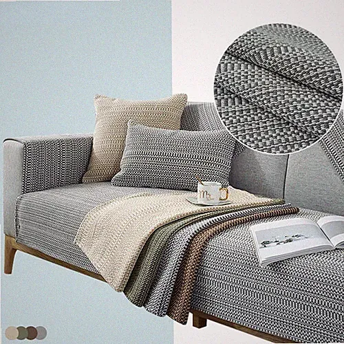 Cotton Linen Sofa Cover Non-slip Sofa Seat Protective Cover Corner Slipcover