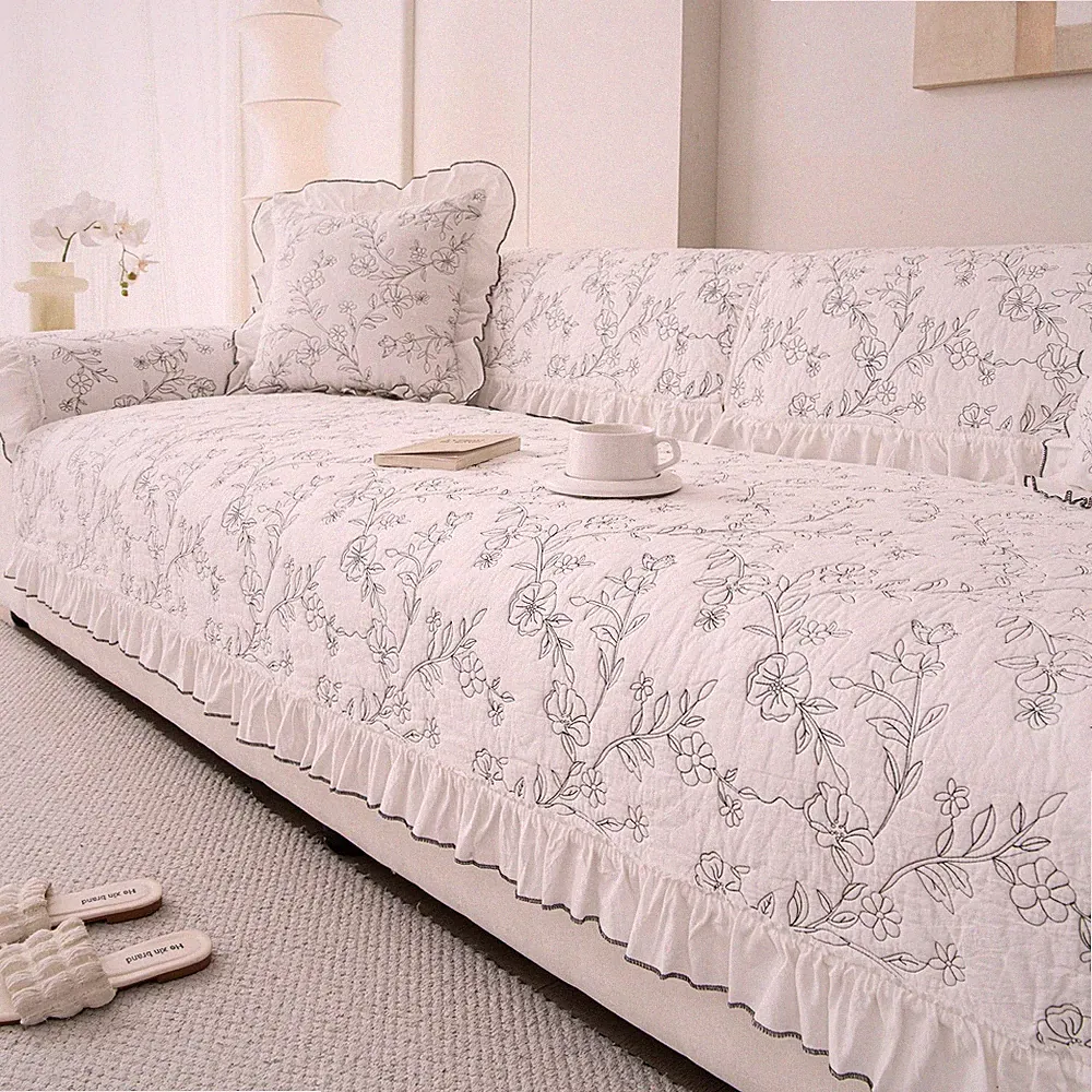 Couch Arm Covers, Cotton Boho Floral Couch Covers for Sofa, Non-Slip Armchair...