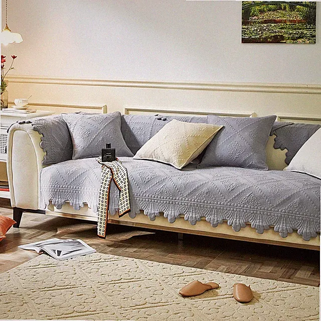 Couch Arm Covers Sofa Arm Cover Cotton Quilted Washable, Non Slip Soft Thick...