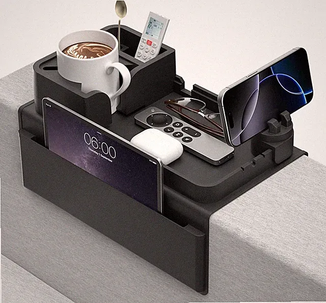 Couch Arm Cup Holder Couch Arm Tray Anti-Slip Couch Cup Holder Silicone Sofa Ar