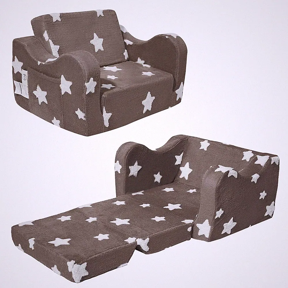 Couch, Couch for Fold Out, 2-in-1 Convertible Kid Sofa to Lounger Bed for Gir...