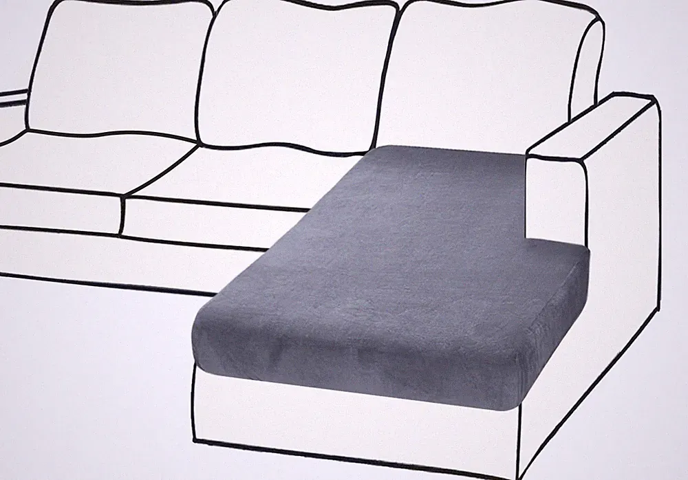 Couch Cover 1 Piece Chaise Lounge Cover Velvet Sectional Couch Cushion Covers...