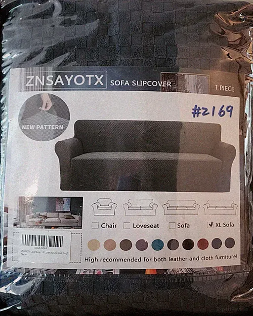 Couch Cover 3-Cushion Couch Stretch Jacquard Extra Large Sofa Slipcover, Gray
