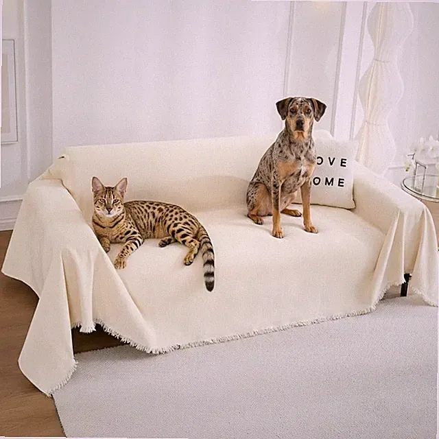Couch Cover Blanket - Thick Chenille Sofa Cover Protector for Large Couch