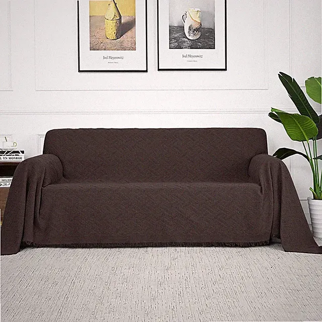 Couch Cover Chocolate Sofa Covers for 3 Cushion Couch Geometrical Sectional
