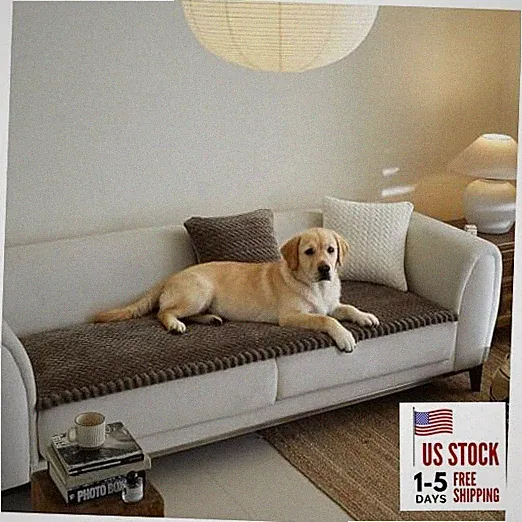 Couch Cover for Dogs - Large Silicone Particles Non Slip 27.6" x 59" Hb-brown