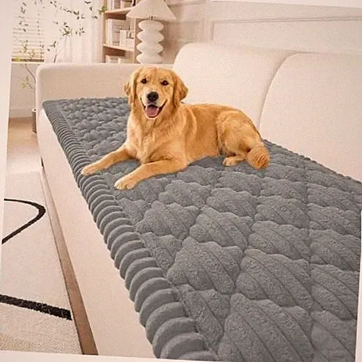 Couch Cover for Dogs Washable, Non Slip Fuzzy Pet Sofa 27.6"x59" Grey