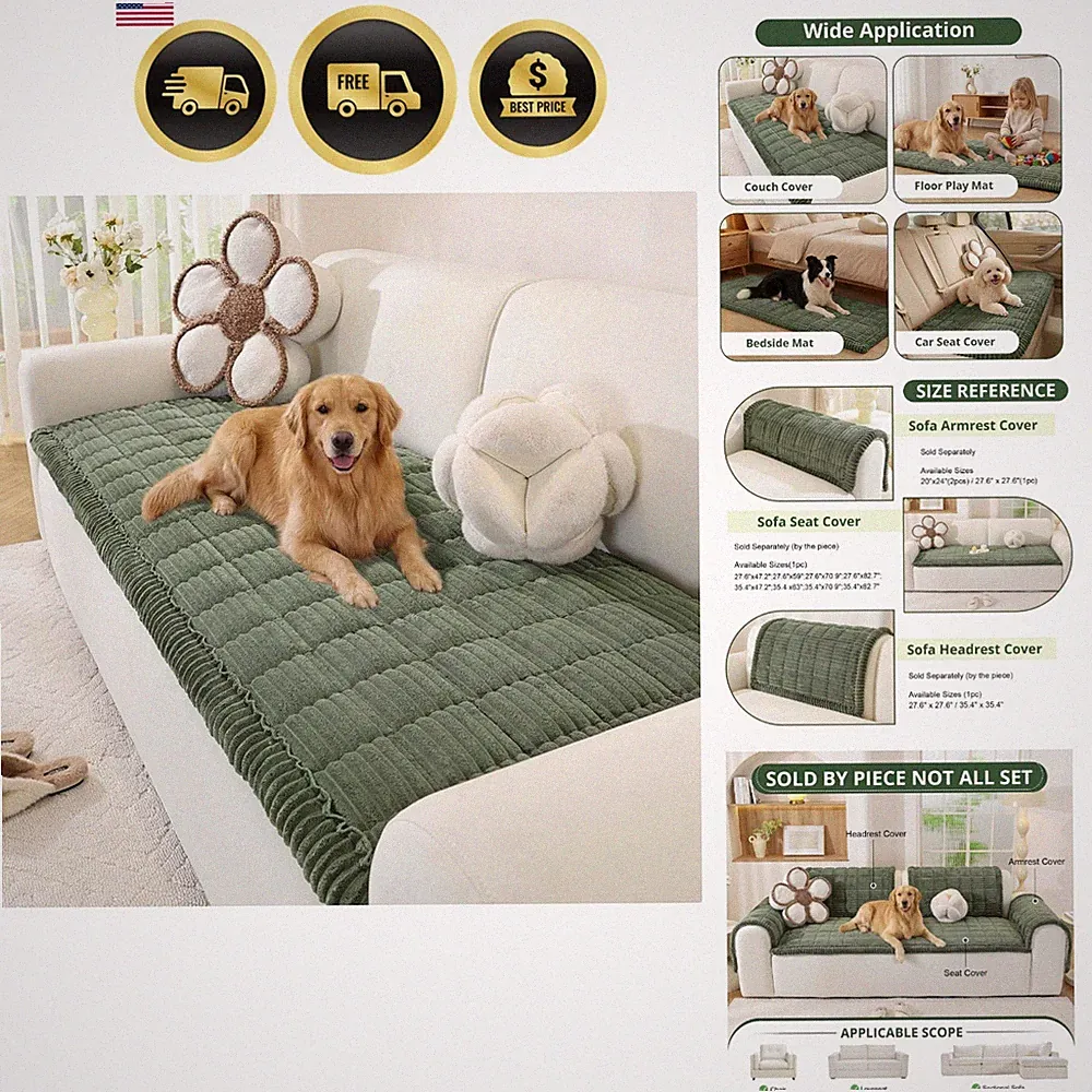 Couch Cover for Dogs, Washable Non Slip Sofa Cover for Pets, Soft Couch Cover...