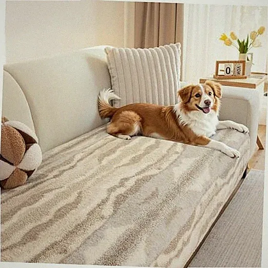 Couch Cover for Dogs Washable Sectional Sofa 35" x 82" 1 Pack Silky Brown