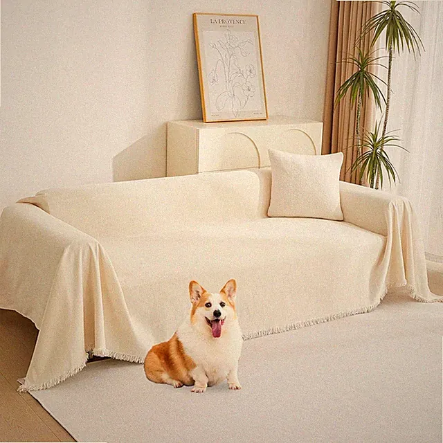 Couch Cover for Pets, Beige Couch Covers for 2 Cushion Couch Sofa, Sofa