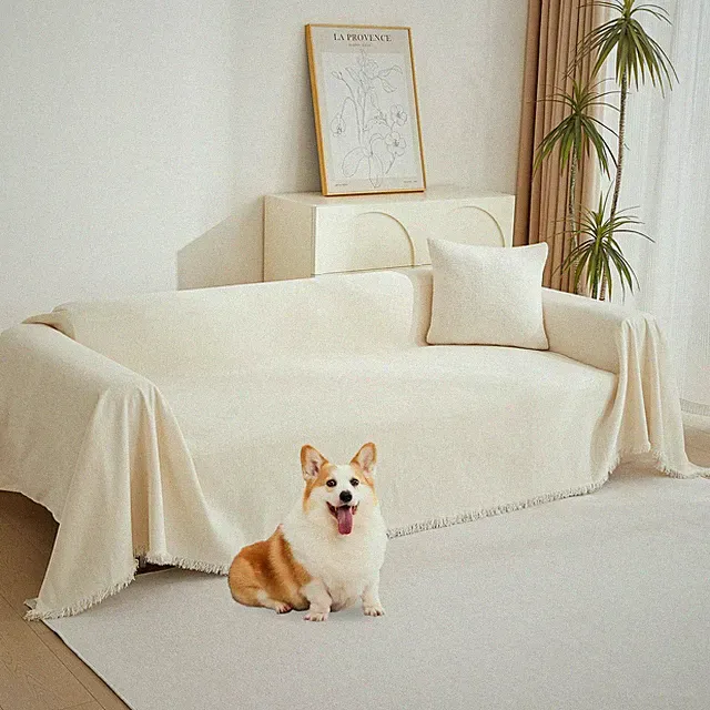 Couch Cover for Pets, Beige Couch Covers for 2 Cushion Couch Sofa, Sofa Slipc...