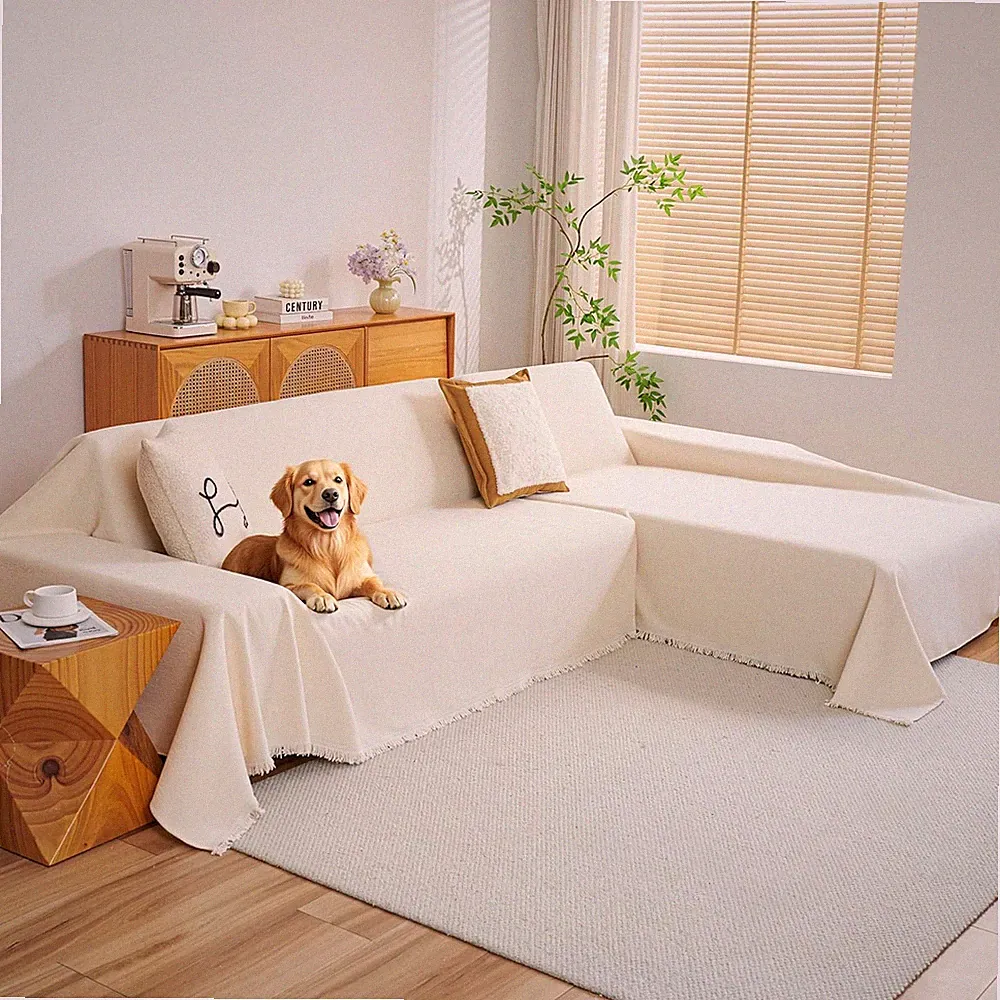 Couch Cover for Sectional Sofa, 2 PCS Sectional Couch Covers for L Shape Sofa Co