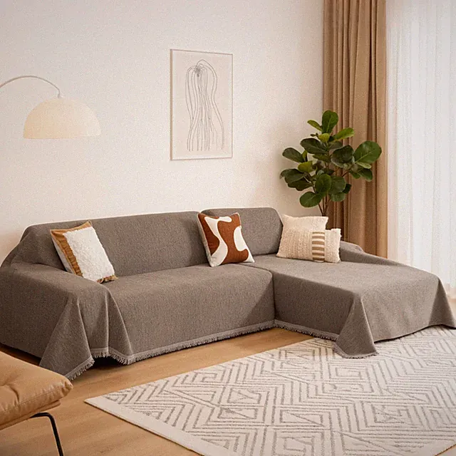 Couch Cover for Sectional Sofa, 2 Pieces Couch Covers L Shape, Sofa Cover Was...
