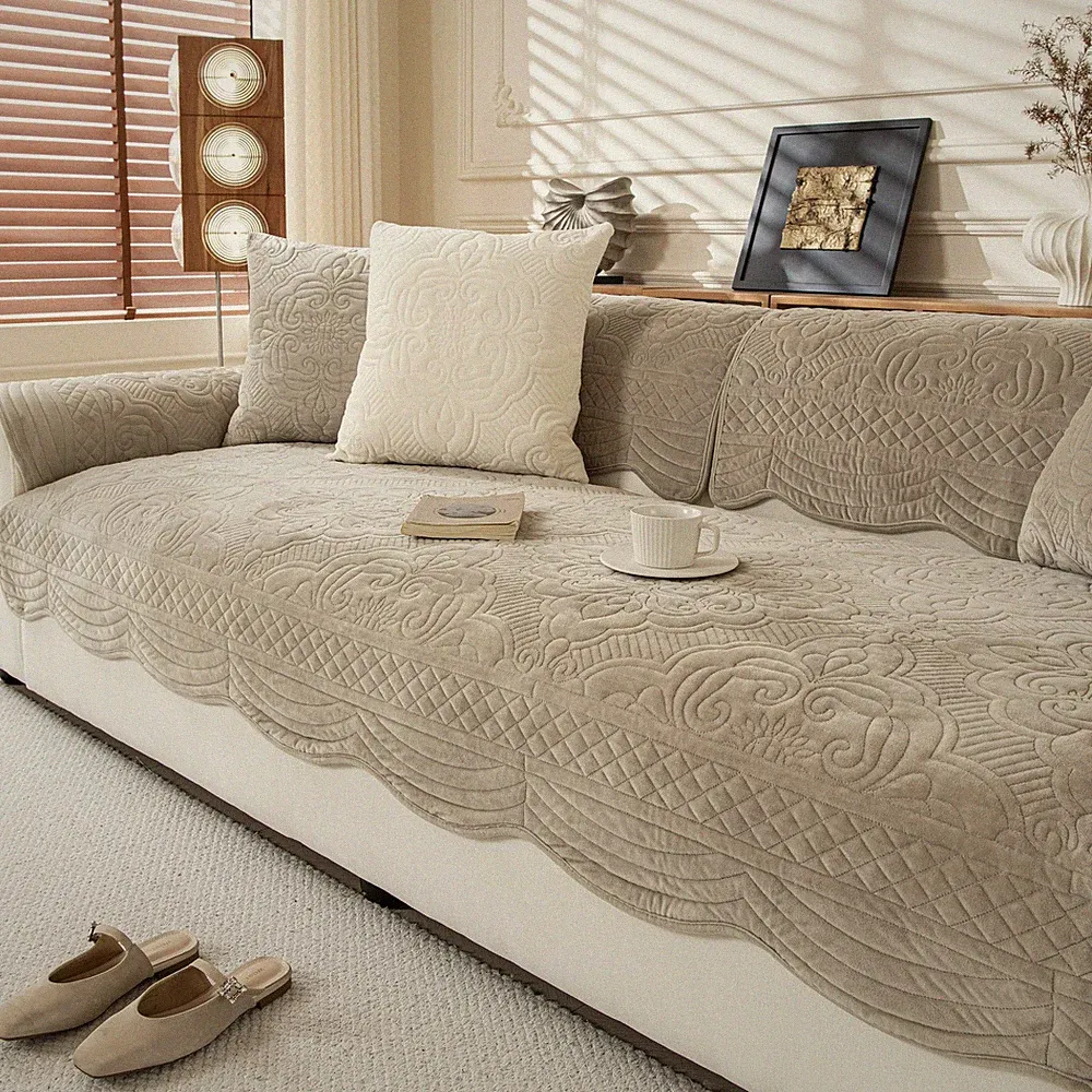 Couch Cover for Sectional Washable,Velvet Sofa Covers for 3 Cushion