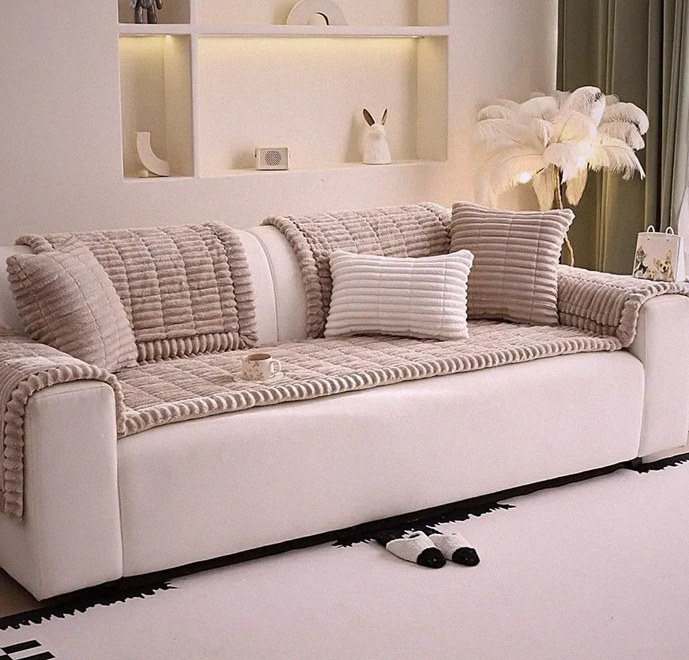Couch Cover for Sofa, Sectional Couch Cover for Dogs&Cats Brown 27.6 X 82.7 In