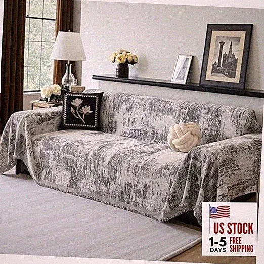 Couch Cover Sectional Sofa Covers Washable 71" x 118" U-deep Grey Abstract