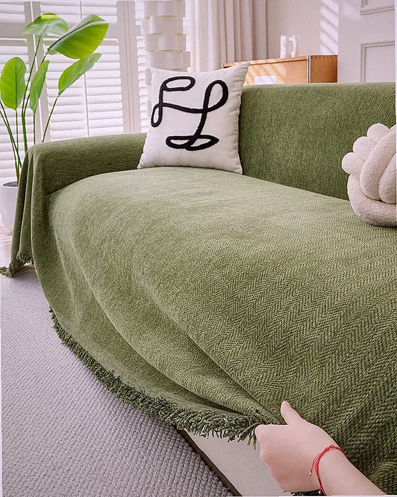Couch Cover Sheet Blanket 3-Seat Standard Size Sofa Cushion Slip Covers L Shape