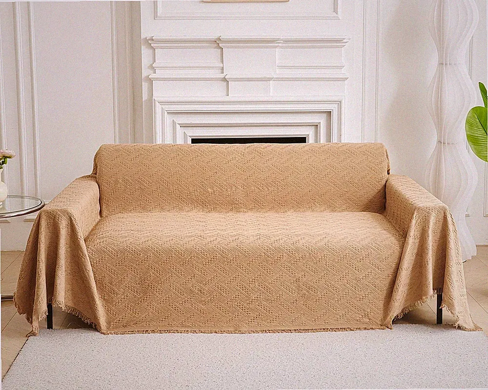Couch Cover Sheet Blanket, Slipcover for 3-4 Cushion High Backed Backrest Sof...