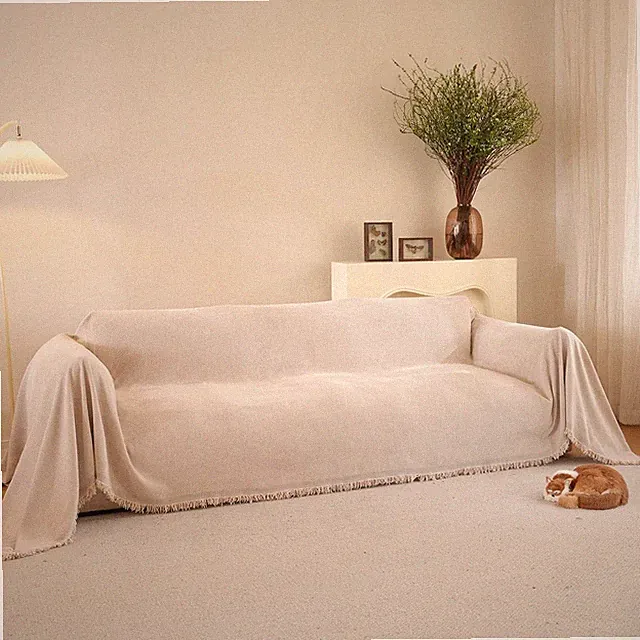 Couch Cover - Soft Chenille Boho Herringbone Textured Sofa Throw Cover for Pets
