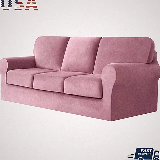 Couch Cover Stretch Fit Furniture Protector Anti-Slip Easy Care Velvet New