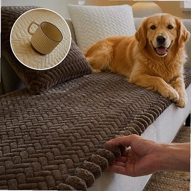 Couch Covers for Dogs, Dog Sofa Covers Washable, Dark Brown Non Slip Pet Couc...