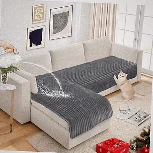 Couch Covers for Dogs Waterproof Flannel Striped Sofa Cover Pet Friendly