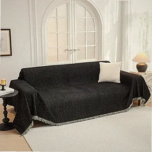 Couch Covers for Sofa Couch Sofa Covers for 3 Cushion Couch 91" x 134" Black