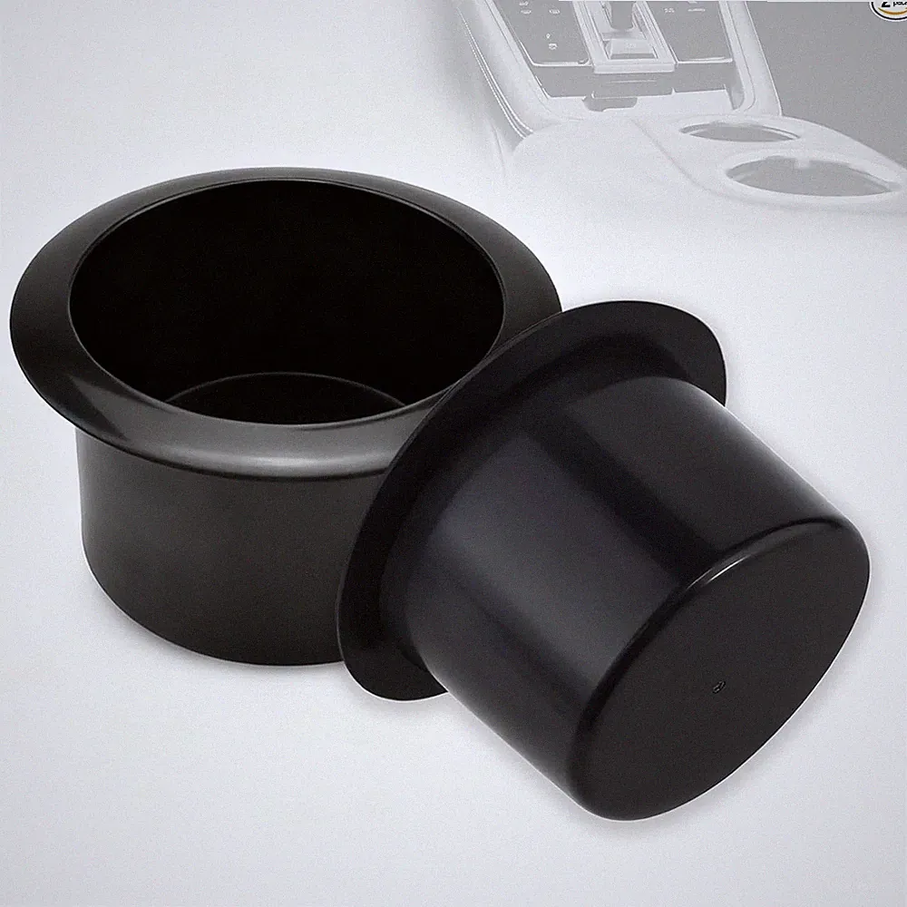Couch Cup Holder, 2 Pack Black Sofa Cup Holder Insert, Universal Plastic Recesse