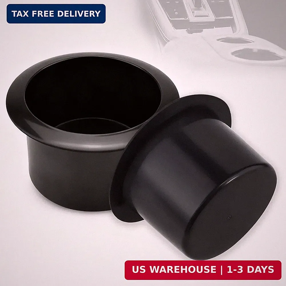 Couch Cup Holder, 2 Pack Black Sofa Cup Holder Insert, Universal Plastic Recesse