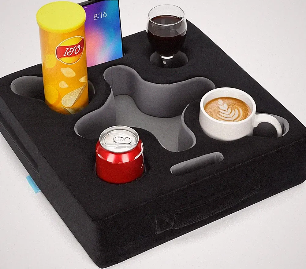 Couch Cup Holder-Sofa Cup Holder Pillow Tray Caddy Cupholder Hearted for Bed, Rv