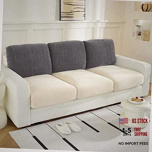 Couch Cushion Covers for L Shaped Sectional Sofa 3-Pack Back Covers Dark Grey