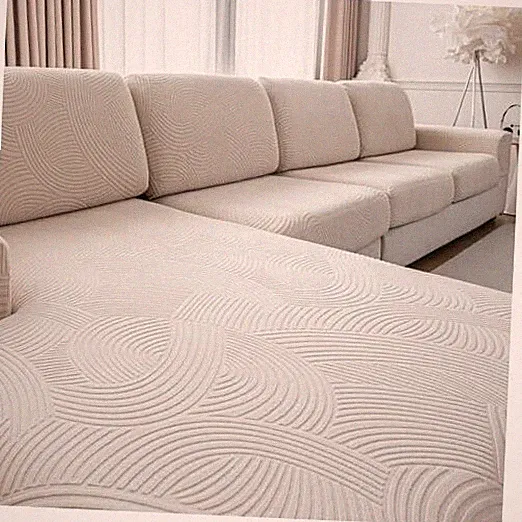 Couch Cushion Covers for Sectional and L 2 Seat Covers S + 1 Chaise Ivory